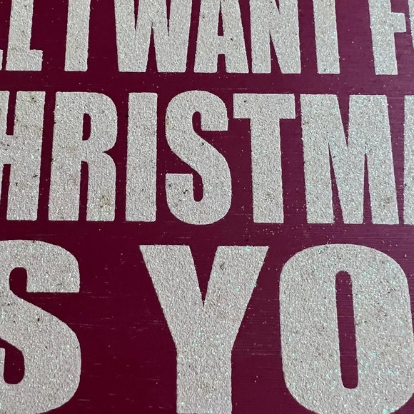 All I Want For Christmas Is You Red Mini Sign Glitter - Picture 2 of 3